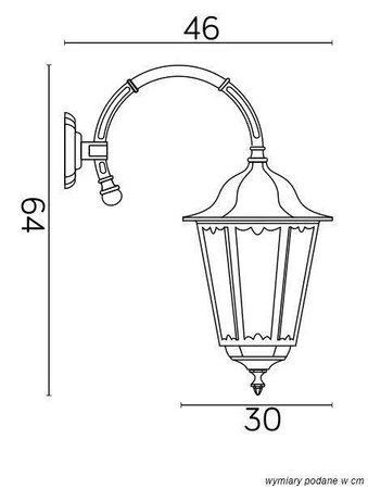 Su-ma kinkiet zewnętrzny Retro Maxi E27 czarny/patyna IP43 K 3012/1/BD