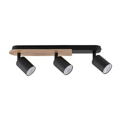 TK Lighting plafon (reflektorki) Cover 3xGU10 czarno/drewniany 4675