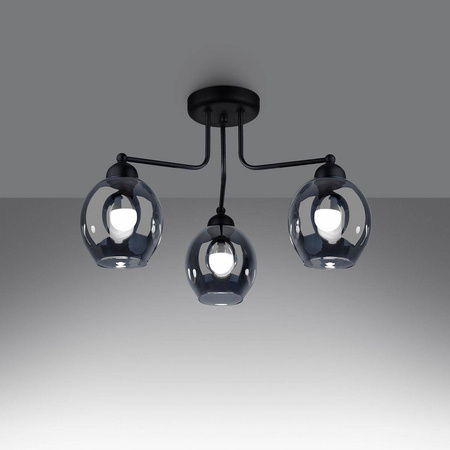 Sollux plafon Fillan 3xE27 czarny SL.1144