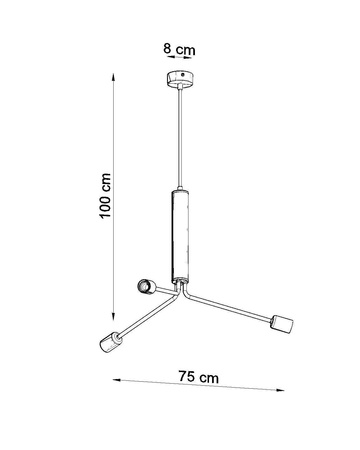Sollux żyrandol / lampa wisząca Duomo 3d E27 czarna SL.0303