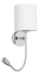 Rabalux kinkiet Larkin E27 + LED 3W 205lm 2800K chrom/biały 6529