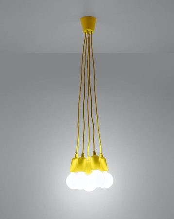 Sollux lampa wisząca Diego 5 5xE27 żółta SL.0580