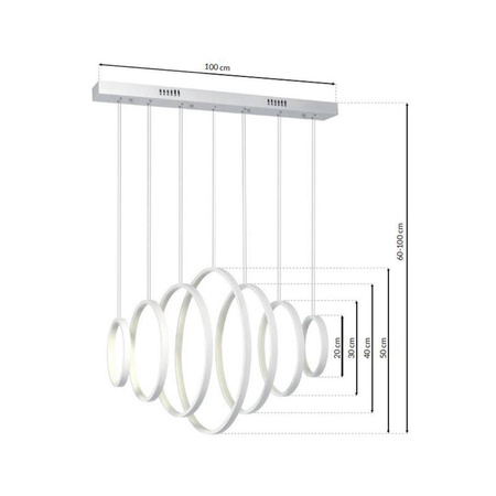 Milagro żyrandol / lampa wisząca LED Vertigo 7x(12,3W 860lm 4000K) 86W 6020lm biała ML335