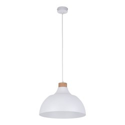 TK Lighting lampa wisząca Cap E27 biało/drewniana 2070