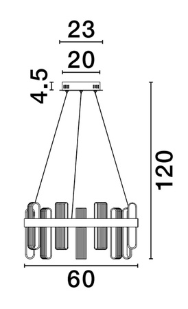 Luces Exclusivas lampa wisząca LED Baja 81W 3120lm 3000K IP20 złota LE43483