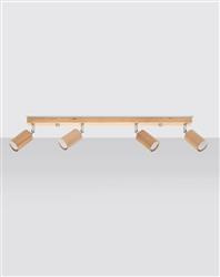 Sollux plafon (reflektorek) Berg 4 4xGU10 drewniany SL.1042