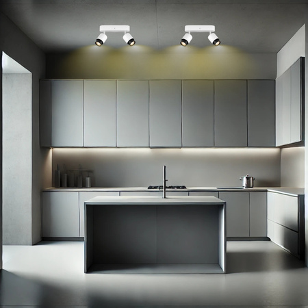 Luces Exclusivas lampa sufitowa LED Yapacani GU10 2x10W IP20 biało/czarna LE44974