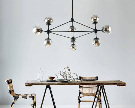 Orlicki Design żyrandol / lampa wisząca Bao Nero fume 10xE27 czarna OR80056
