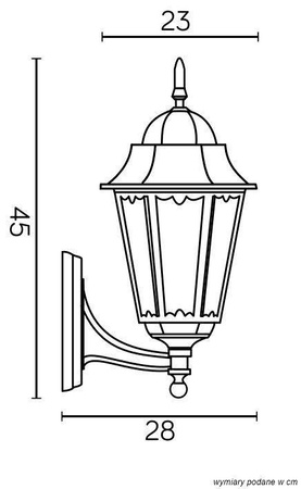 Su-ma kinkiet zewnętrzny Retro Classic II E27 czarny/patyna IP43 K 3012/1/DH g