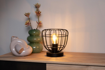 Lucide lampa stołowa Filox Ø 20 cm 1xE27 czarna 00529/01/30