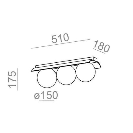 AQForm plafon LED Modern Ball 3x(11W 1030lm 4000K) 11W 3090lm złoty 46972-M940-D0-DB-19