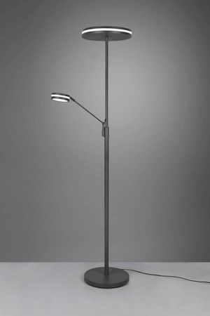 Trio lampa podłogowa LED Franklin 35W 4100lm + 6,5W 650lm 2700/3200/4000K antracytowa ściemnialna 181cm 426510242