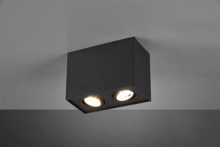 Trio plafon techniczny Biscuit 2xGU10 czarny 613000232
