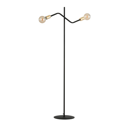 Emibig lampa stojąca Bolt LP2 2xE27 czarno/złota 150cm 1125/LP2