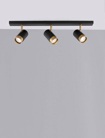 Luces Exclusivas plafon (reflektorki) Cayes 3xGU10 czarno/złoty LE42614