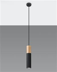 Sollux lampa wisząca Pablo GU10 czarno/drewniana SL.0632