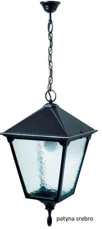 Su-ma lampa wisząca zewnętrzna Retro Kwadratowe E27 czarna/patyna IP43 K 1018/1/BD KW