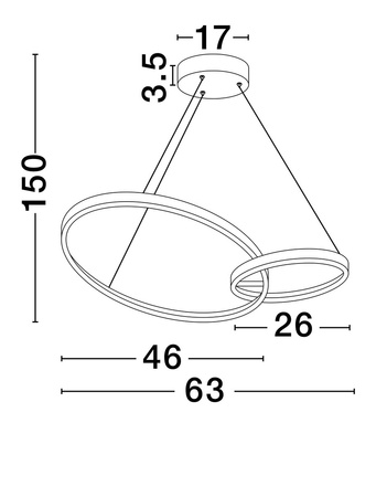 Luces Exclusivas lampa wisząca LED Chulumani ściemnialna Ø 63 cm 36W 1620lm 3200K IP20 czarno/złota LE44820