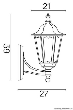 Su-ma kinkiet zewnętrzny Retro Midi E27 czarny/patyna IP43 K 3012/1/M g