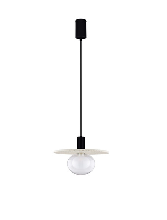 Luces Exclusivas lampa wisząca LED Asunta Ø 29,5 cm E27 1x12W IP20 czarno/beżowa LE44656