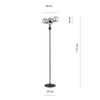 Emibig lampa stojąca Nova LP3  3xE14 czarno/dymiona 173cm 1140/LP3