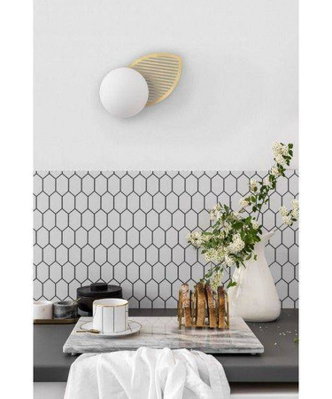 Ummo kinkiet Fyllo B G9 złoty z mosiężnym liściem FYB13000