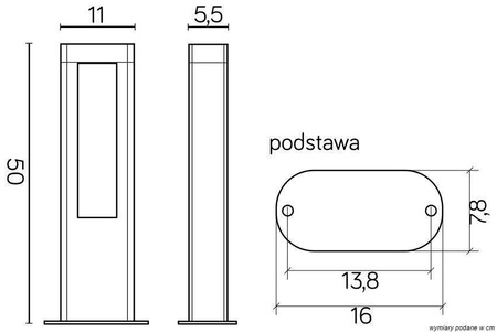 Su-ma lampa stojąca zewnętrzna LED Evo 12W 710lm 4000K popielata 50cm IP54 GL15402