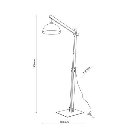 TK Lighting lampa podłogowa Oslo E27 czarno/drewniana 180cm 5582