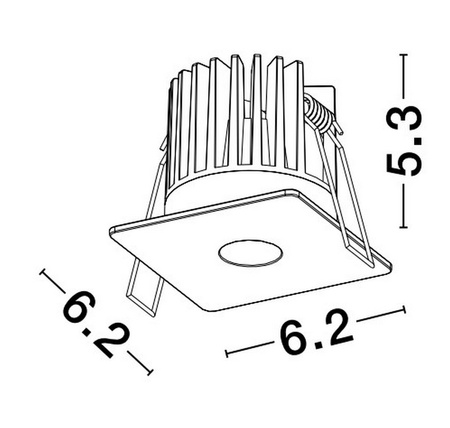 Luces Exclusivas oprawa sufitowa wpuszczana LED Acalama 8W 343lm 3000K IP20 czarna LE61601