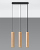 Sollux lampa wisząca Lino 3 GU10 czarno/drewniana SL.0638