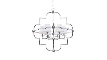 Lumina Deco żyrandol / lampa wisząca Baltimore W6 6xE14 biała/chrom LDP 8020-6 (CHR+WT)