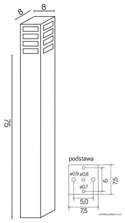Su-ma lampa stojąca zewnętrzna Rado E27 czarna 75cm IP54 RADO III 1 BL