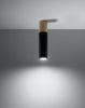 Sollux plafon Pablo GU10 czarno/drewniany SL.0635