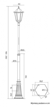 Su-ma latarnia Retro Maxi E27 czarna/patyna IP43 OGMWN 1