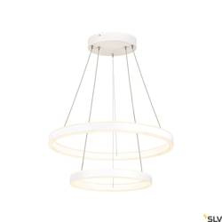 SLV lampa wisząca LED One Double 35W 1270lm 2700/3000K 130° ściemnialna biała Ø60cm 1004766