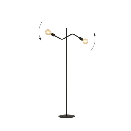 Emibig lampa stojąca Frix LP2 2xE27 czarna 150cm 1126/LP2