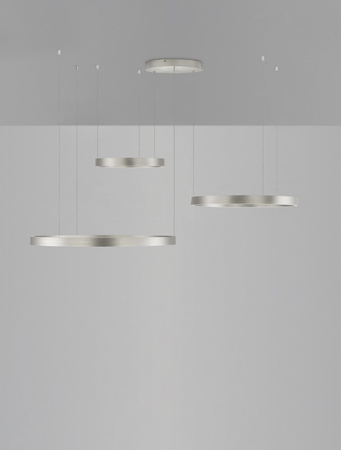 Luces Exclusivas lampa wisząca LED Bari ściemnialna Ø 40-60-80 cm 180W 8891lm 3000K IP20 srebrna LE44316