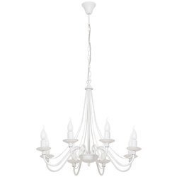 Aldex żyrandol / lampa wisząca Róża 8xE14 biała 397P