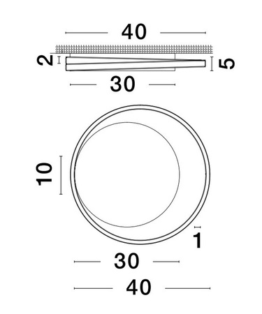 Luces Exclusivas lampa sufitowa LED Acapa 22W 1540lm 3000K IP20 czarna LE43328