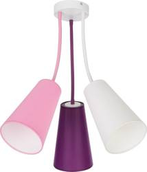 TK Lighting żyrandol / plafon Wire Kids 3xE27 biało/różowo/fioletowy 1711