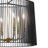 Quintiesse lampa wisząca Linara 6xE14 czarno/mosiężna QN-LINARA-6P-BK