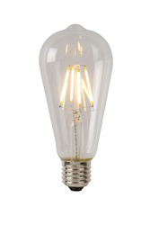 Lucide żarówka LED ST64 E27 Filament Ø 6,4 cm ściemnialna 1x7W 2700K transparentna 49089/07/60