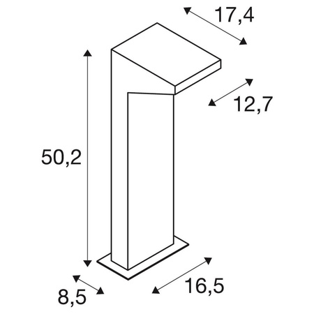 SLV lampa stojąca zewnętrzna LED Iperi 50 5W 320lm 4000K antracytowa 50,5cm IP44 231305