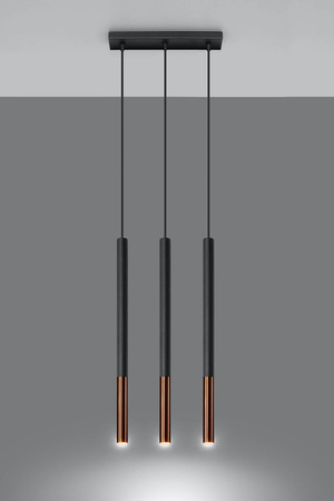 Sollux lampa wisząca Mozaica 3L 3xG9 czarno/miedziana SL.0889