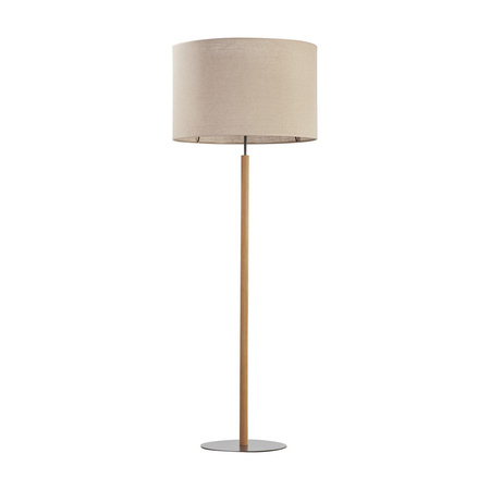 TK Lighting lampa podłogowa Deva E27 beżowo/drewniana 137cm 5199