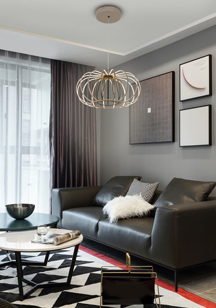 Aviano Lighting lampa wisząca LED Salo ściemnialna 55W 5500lm 3000K piaskowa 6033-113