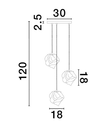 Luces Exclusivas lampa wisząca LED Balun Ø 40 cm E14 3x5W IP20 złota LE43403