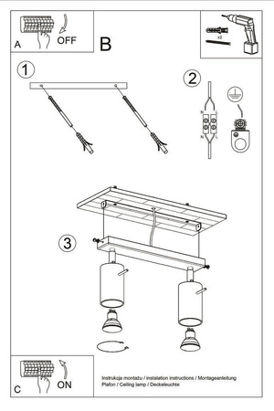 Sollux plafon Ring 2 2xGU10 szary SL.0450