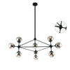 Orlicki Design żyrandol / lampa wisząca Bao Nero fume 10xE27 czarna OR80056