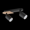 TK Lighting plafon (reflektorki) Cover 2xGU10 czarno/drewniany 4674
